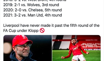 Klopp tidak pernah membawa Liverpool melaju di babak akhir Piala FA. Foto: istimewa