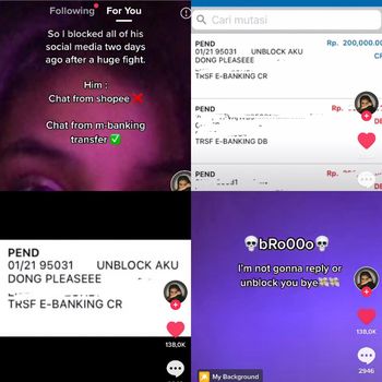 Anissa Mutiara RP yang viral di TikTok. Pacarnya meminta buka blokir di M-banking