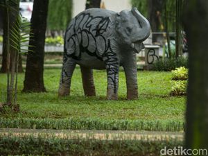 Kasihan, Gajah Ini jadi Korban Vandalisme