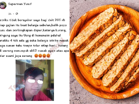 Beri Uang Bulanan Rp 200 Ribu, Pria Ini Protes Istri Hanya Disajikan Tahu dan Tempe