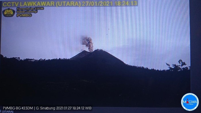 Erupsi Gunung Sinabung 27 Januari 2021 (dok. Istimewa)