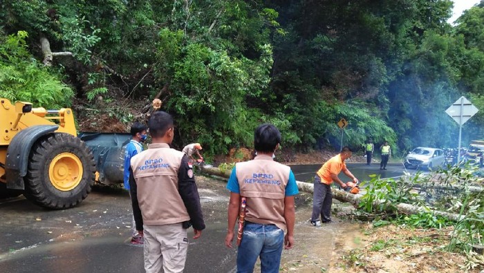 Jalan Bengkulu-Kepahiang sempat tertimbun material longsor