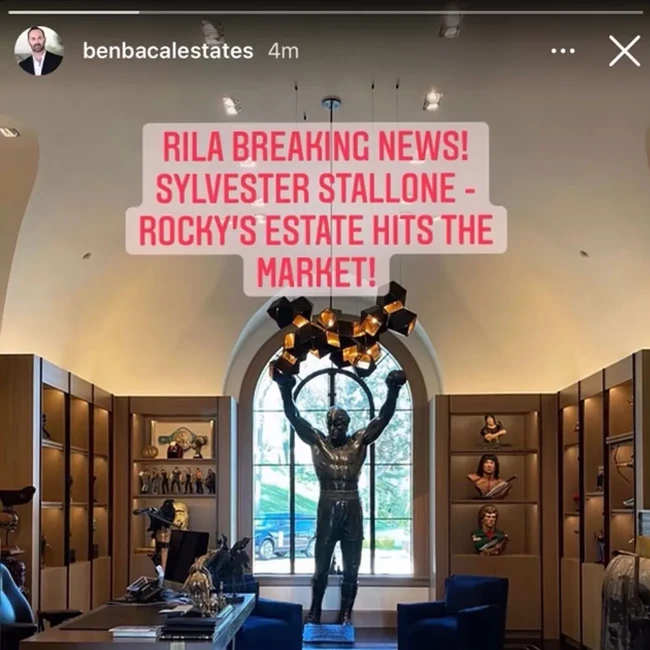 Bangunan utama terdiri dari delapan kamar tidur dan 12 kamar mandi. Terdapat pula sebuah perpustakaan besar dan sebuah ruangan yang didedikasikan sebagai tempat khusus koleksi memorabilia sang aktor. (Foto: Instagram)