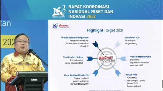 Menristek/Kepala BRIN, Bambang PS Brodjonegoro memaparkan prioritas ristek 2021
