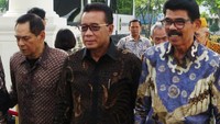 Purnawirawan TNI silaturahmi dengan Jokowi di Istana Merdeka (31/05/2019). Wismoyo Arismunandar (kiri) bersama Djoko Suyanto, Sintong Pandjaitan. Ray Jordan/detikcom