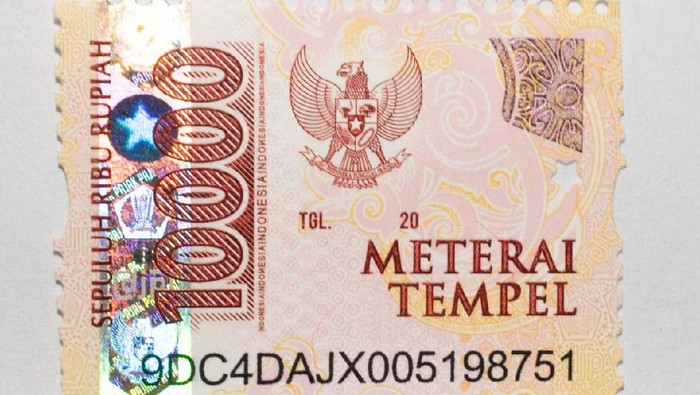 Direktorat Jenderal Pajak (DJP) Kementerian Keuangan akhirnya merilis tampilan baru meterai tempel Rp 10.000. Begini bentuknya.