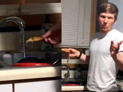 Bukan Piring, Orang-orang Ini Malah Cuci Pizza sampai Nasi Hangat