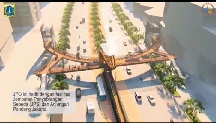 Rencana revitalisasi JPO Sudirman (tangkapan layar)