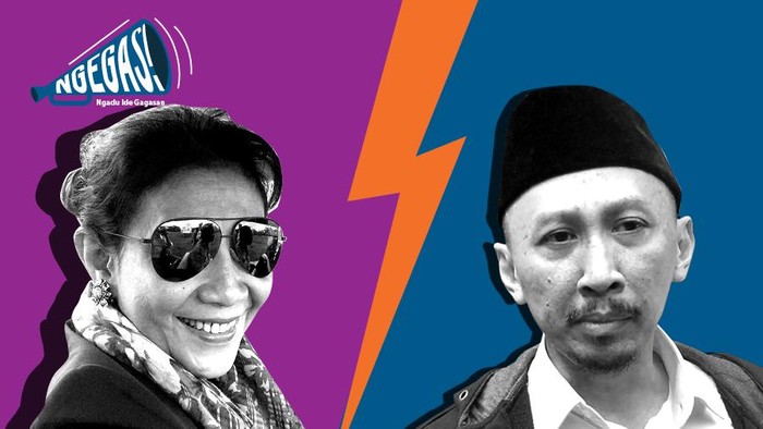 Susi Pudjiastuti vs Abu Janda (Dok. Tim Infografis detikcom)