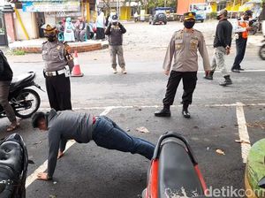 Tidak Pakai Masker, Pengunjung Pantai Palabuhanratu Dihukum Push-Up