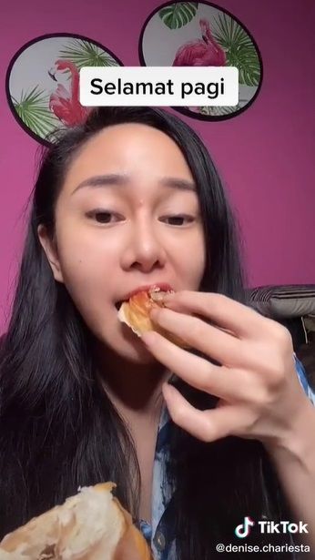 denise chariesta pamer harus makan croissant saat sarapan