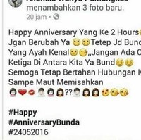 Ternyata banyak juga ya yang merayakan anniversarynya setiap jam. Kamu termasuk salah satunya nggak nih? Foto: Facebook/Kementrian Humor Indonesia