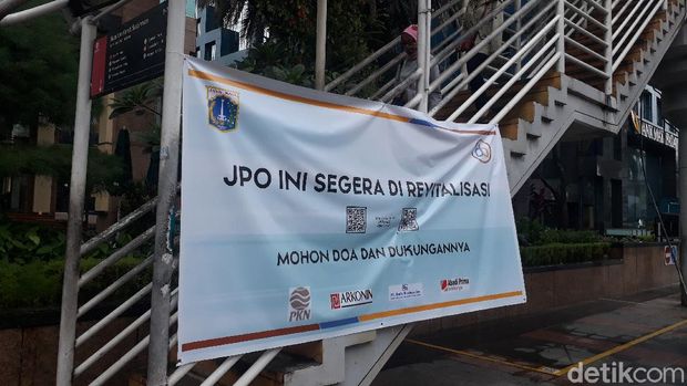 Kondisi JPO Karet Sudirman yang akan direvitalisasi Pemprov DKI Jakarta