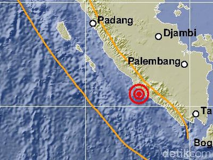 Pusat gempa M 5,3 yang terasa hingga Bengkulu