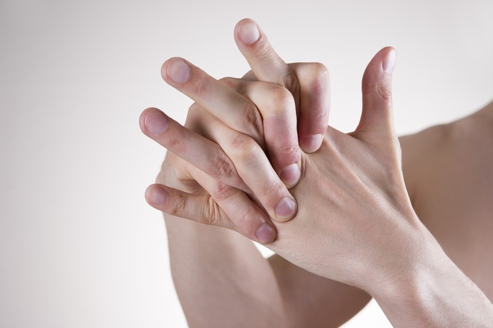 Hand Massage. Pain in the finger joints. Arthralgia