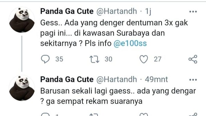 suara dentuman di surabaya