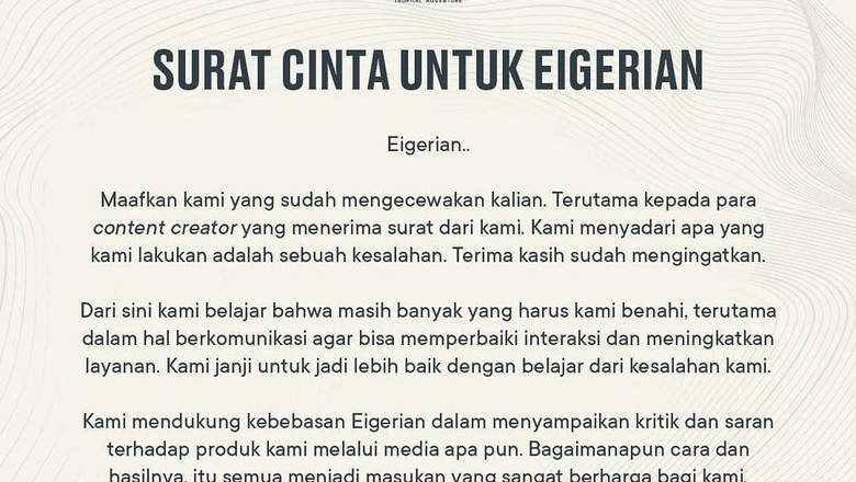 Surat Cinta Eiger Surat Cinta Eiger untuk content creator
