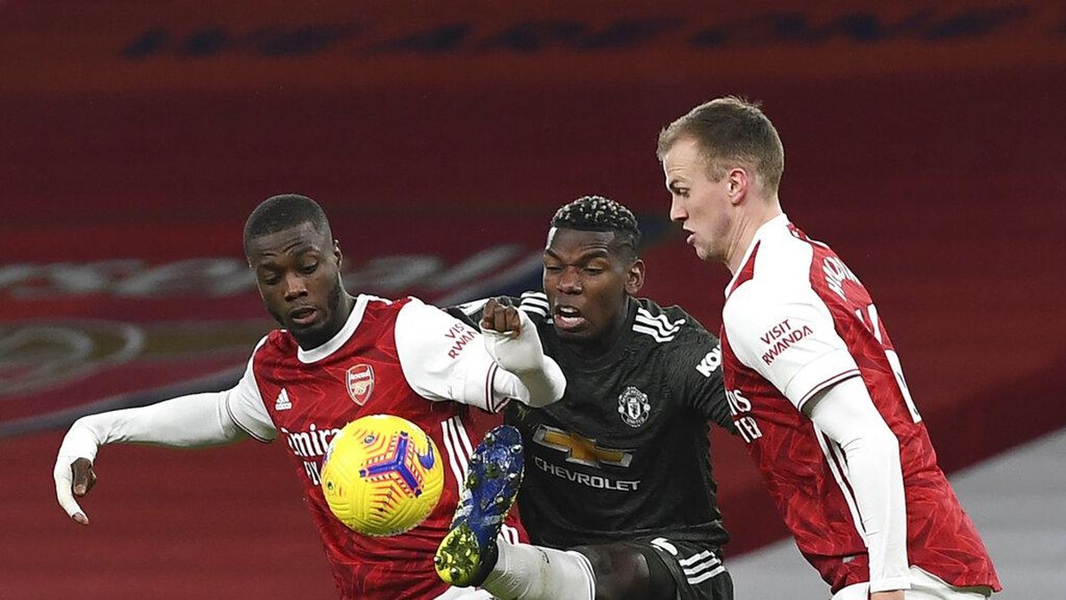 Babak I Arsenal vs MU masih tanpa gol (AP/Andy Rain)