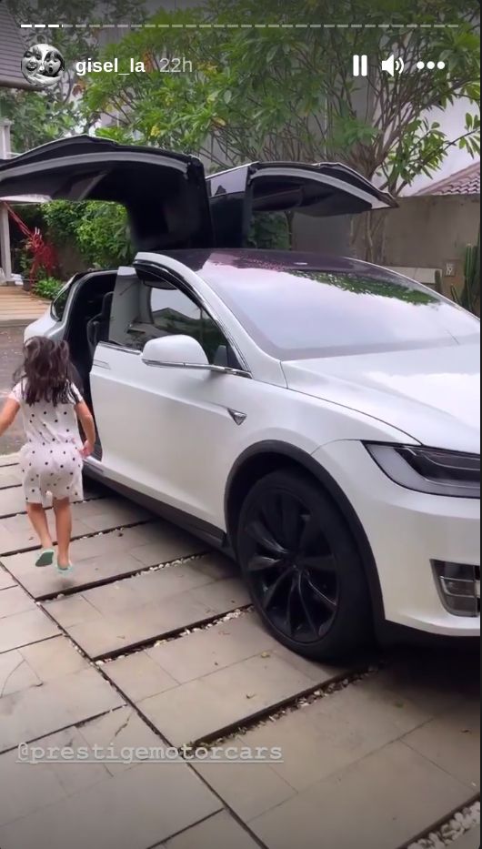 Gisel Pamer Mobil Listrik Tesla Model X