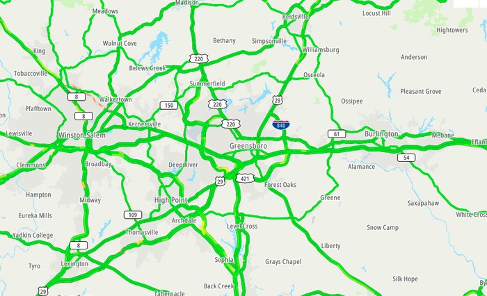 Greensboro-High Point, Kota dengan lalu lintas paling lancar di dunia
