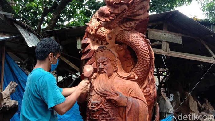  Pemahat  Patung di Jepara Bertahan di Masa Pandemi Corona