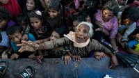 Konflik di Rakhine memaksa etnis minoritas Muslim, Rohingya mengungsi ke sejumlah negara tetangga. Allison Joyce/Getty Images.