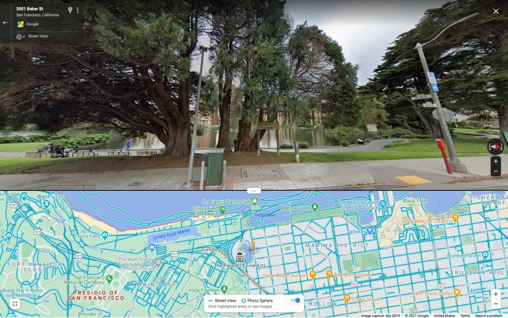 Google Street View Split-screen