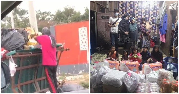Miris! Ibu Mengais Sisa Makanan di Tong Sampah agar Anaknya Tak Kelaparan