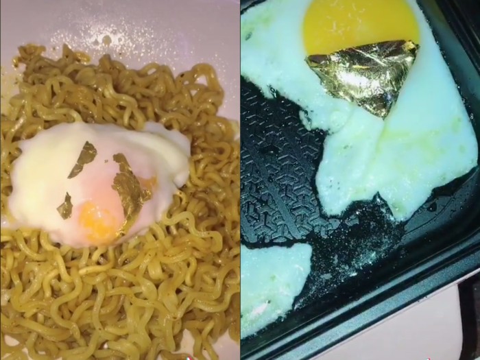 Indomie pakai emas 24 karat Sultan! Indomie Goreng Telur Ini Ditempeli Emas 24 Karat