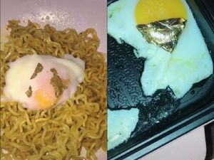 Sultan! Indomie Goreng Telur Ini Ditempeli Emas 24 Karat