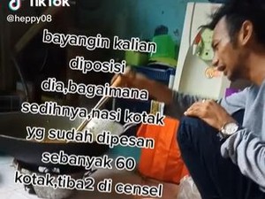 Viral! Pria Nangis Sambil Masak karena Pesanan 60 Nasi Kotak Dibatalkan