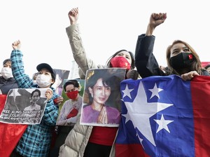 Tolak Kudeta, Warga Myanmar Kembali Gelar Demo Besar-besaran