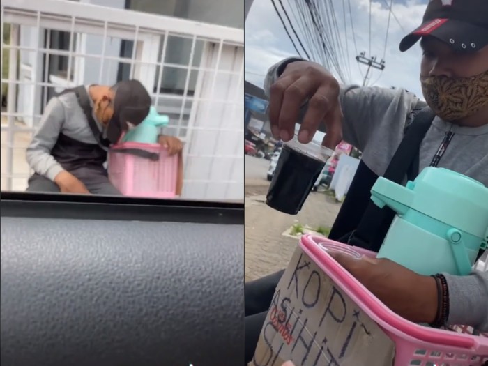 Bocah penjual kopi keliling Terkantuk-kantuk, Bocah Ini tetap Gigih Jualan Kopi Keliling demi Bantu Ayahnya