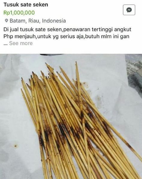 Duh! Deskripsi Tusuk Sate hingga Penghancur Kelapa Ini Bikin Pembeli Emosi