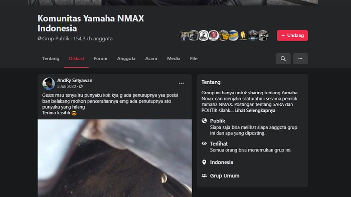 Fungsi lubang kecil di swingarm Yamaha Nmax