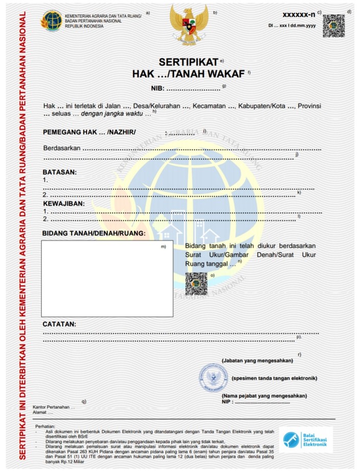 Begini Penampakan Sertifikat Tanah Elektronik Menteri ATR sekaligus Kepala BPN Sofyan Djalil menerbitkan Permen ATR Nomor 1/2021 tentang Sertifikat Elektronik. Dengan adanya aturan ini, sertifikat tanah akan diganti elektronik. Begini penampakan sertifikatnya.