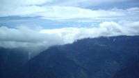Panorama pegunungan Jayawijaya dari atas pesawat