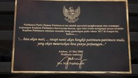 Prasasti Pattimura yang diresmikan oleh  Walikota  Ambon.