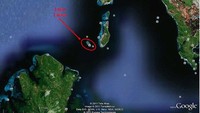 Foto Pulau Lihaga bila dilihat dengan Google Earth