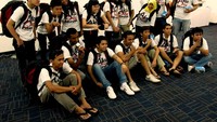 Briefing sebelum keberangkatan kloter 1 tujuan Pulau Sumatera.