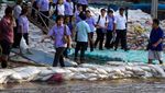 Wow, Banyak Tumpukan Karung Pasir di Bangkok