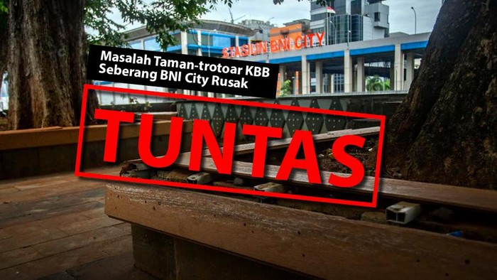 Masalah Taman-trotoar KBB Seberang BNI City Rusak: Tuntas
