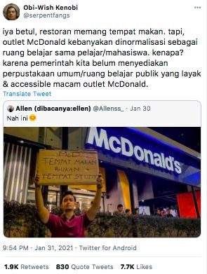 Pro Kontra Netizen Soal 'McD Tempat Makan, Bukan Tempat Belajar'