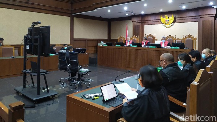 ahli digital forensik, Irwan yang dihadirkan jaksa kejagung (Arun/detikcom)