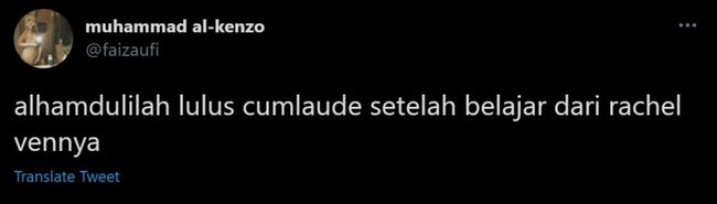 Wah nilainya bagus banget ya sampai bisa lulu cumlaude. Selamat deh kalau gitu. Nilai pembelajaran kamu udah keluar juga belum? Foto: Twitter.com/fauzaufi