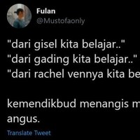Belajar dari pengalaman orang lain boleh, tapi jangan lupa sama pelajaranmu di sekolah juga ya. Percayalah, apa yang kamu pelajari dari Gisel, Gading, dan Rachel Vennya nggak akan keluar di ulanganmu nanti. Foto: Twitter.com/mustofaonly