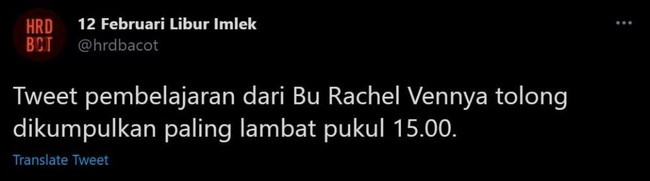 Udah kayak tugas sekolah aja nih pakai ada waktu buat ngumpulinnya. Di sekolahmu ada tugas kayak gini nggak? Foto: Twitter.com/hrdbacot