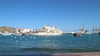 The blue of Muttrah Corniche.