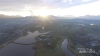 foto situ ciluenca menggunakan drone