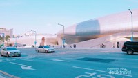 Jalanan di Kota Seoul dengan bangunan unik yang modern.